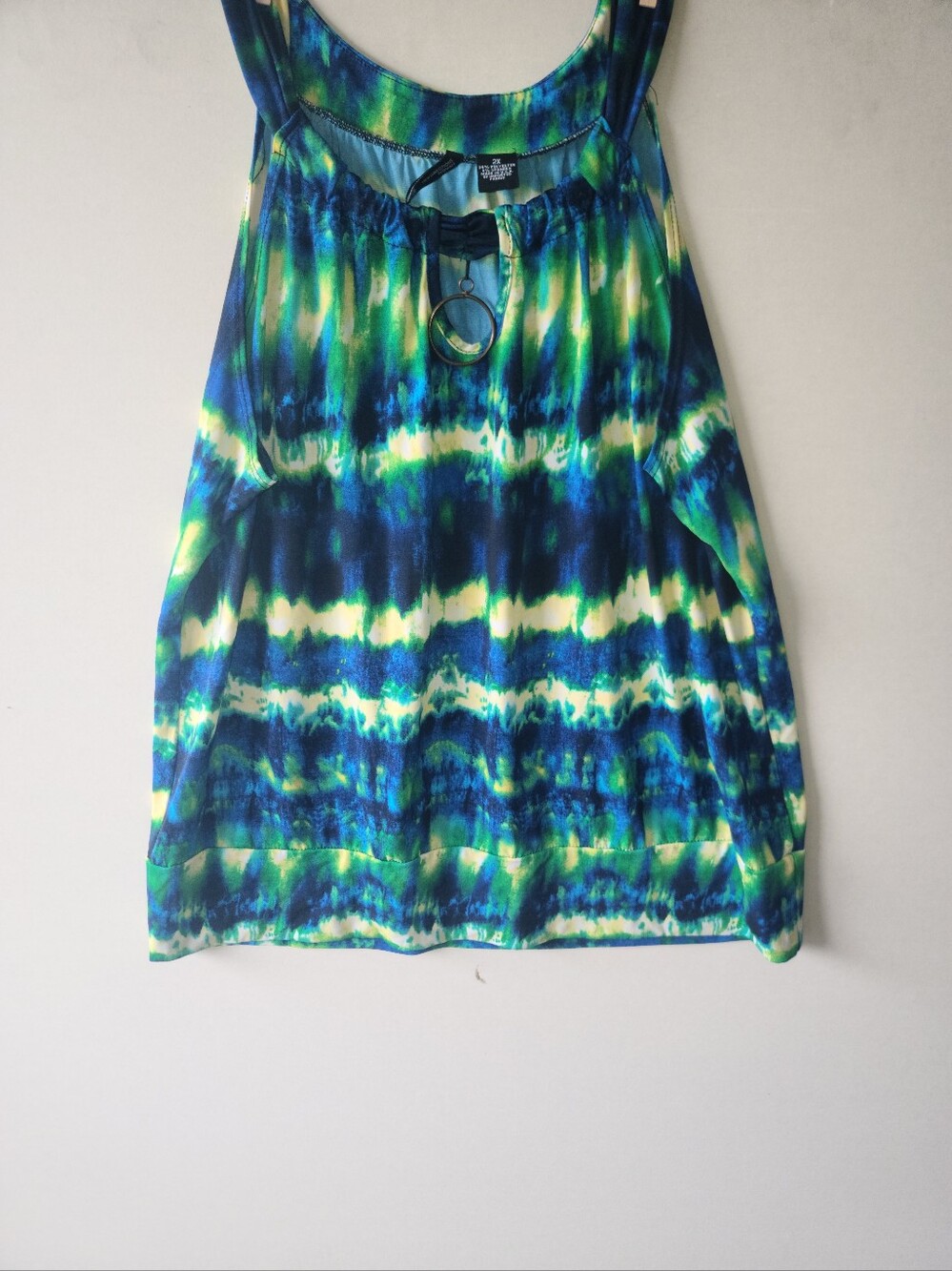 new directions Blue and Green Tie-Dye Tank Skirt
